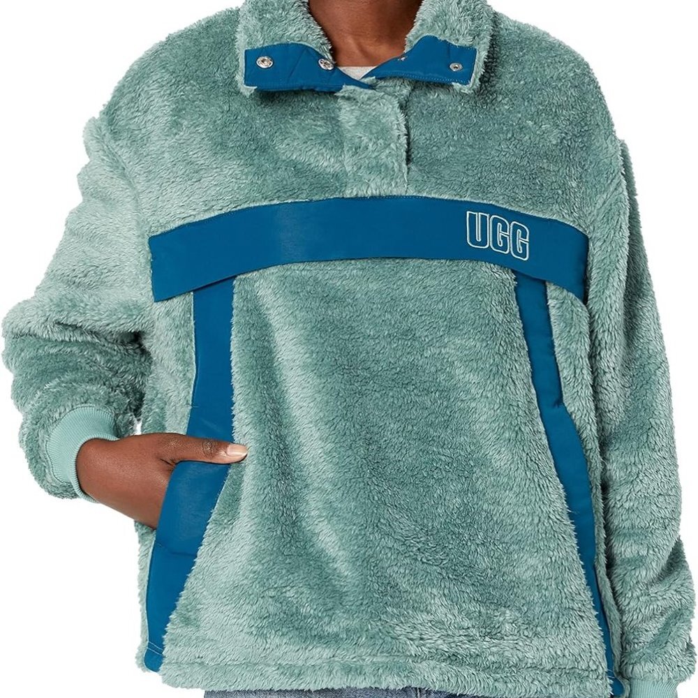 NWT UGG Women's Gayel Sherpa Half Snap Sherpa Jacket Large L